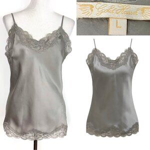 Gold Hawk 100% Silk Camisole in Silver Gray